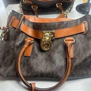 Brown and Tan Designer Women's Bag
